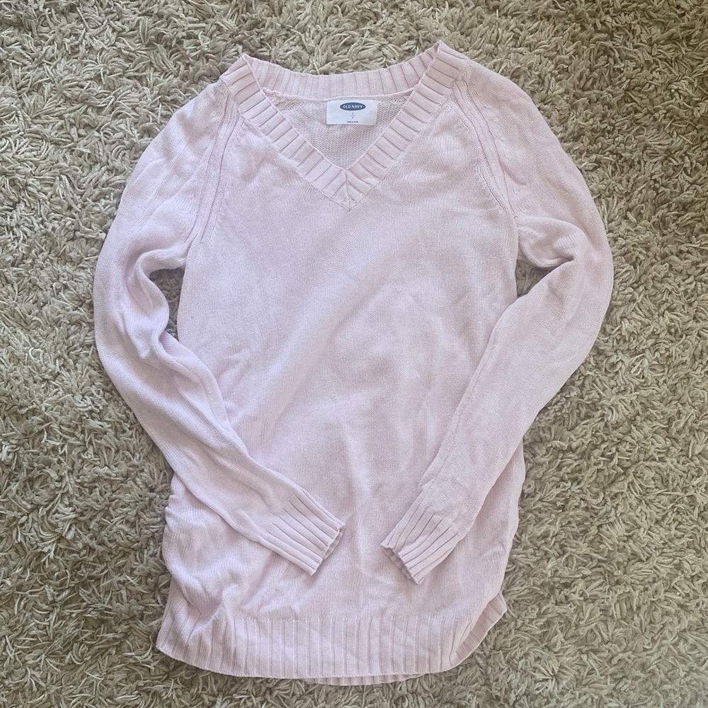 Old Navy Maternity Light Pink V-Neck Sweater